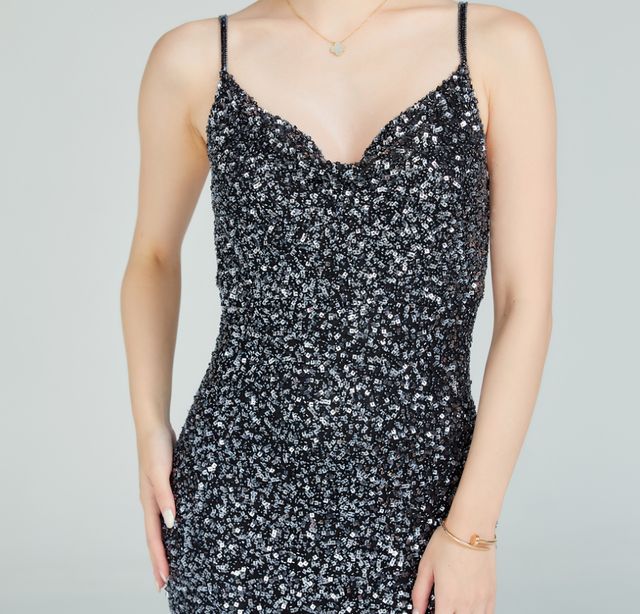 Scala Grey & Black Evening Gown D01 — Detail