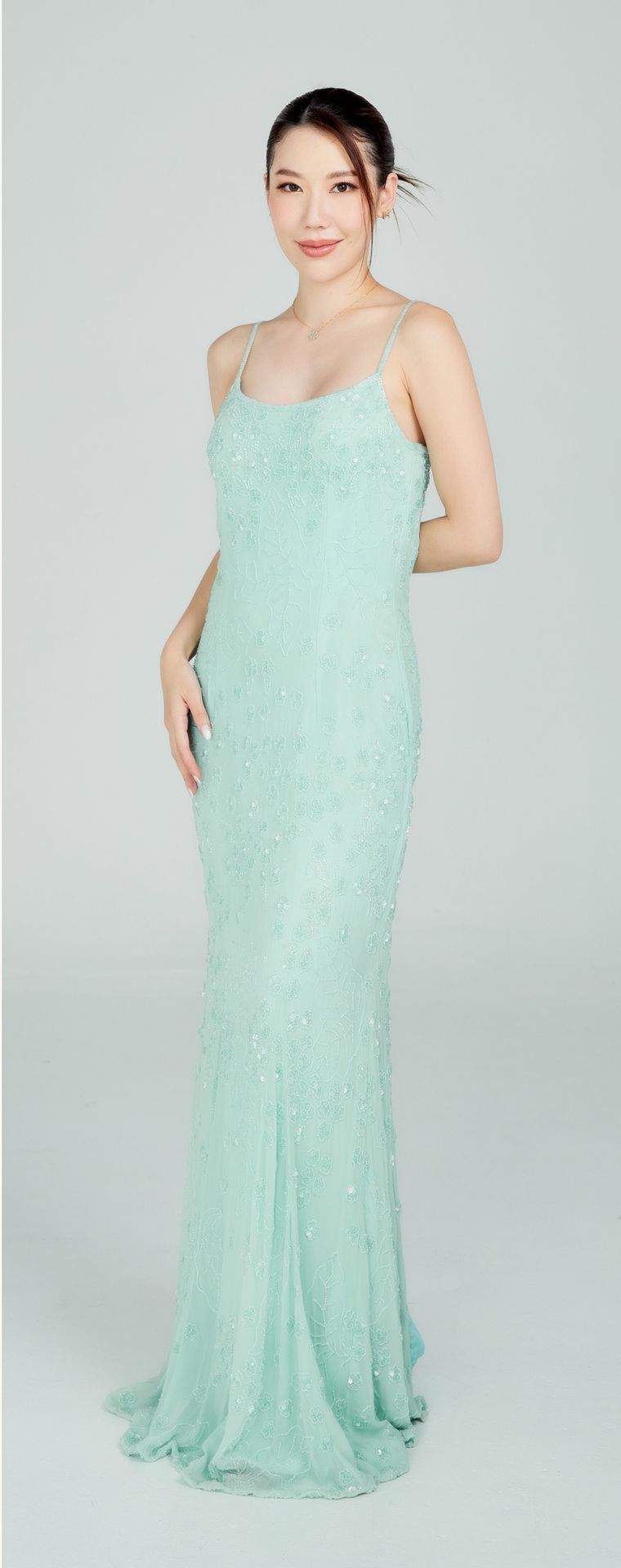 Scala Blue & Navy Evening Gown B06 — Front